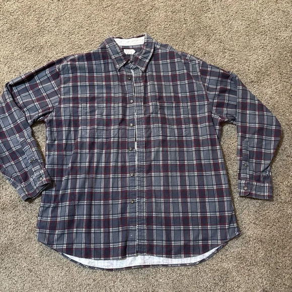 J Crew Flannel Mens Size XL 100% Cotton Premium Heavyweight Brushed Plaid Shirt‎ - Picture 1 of 9